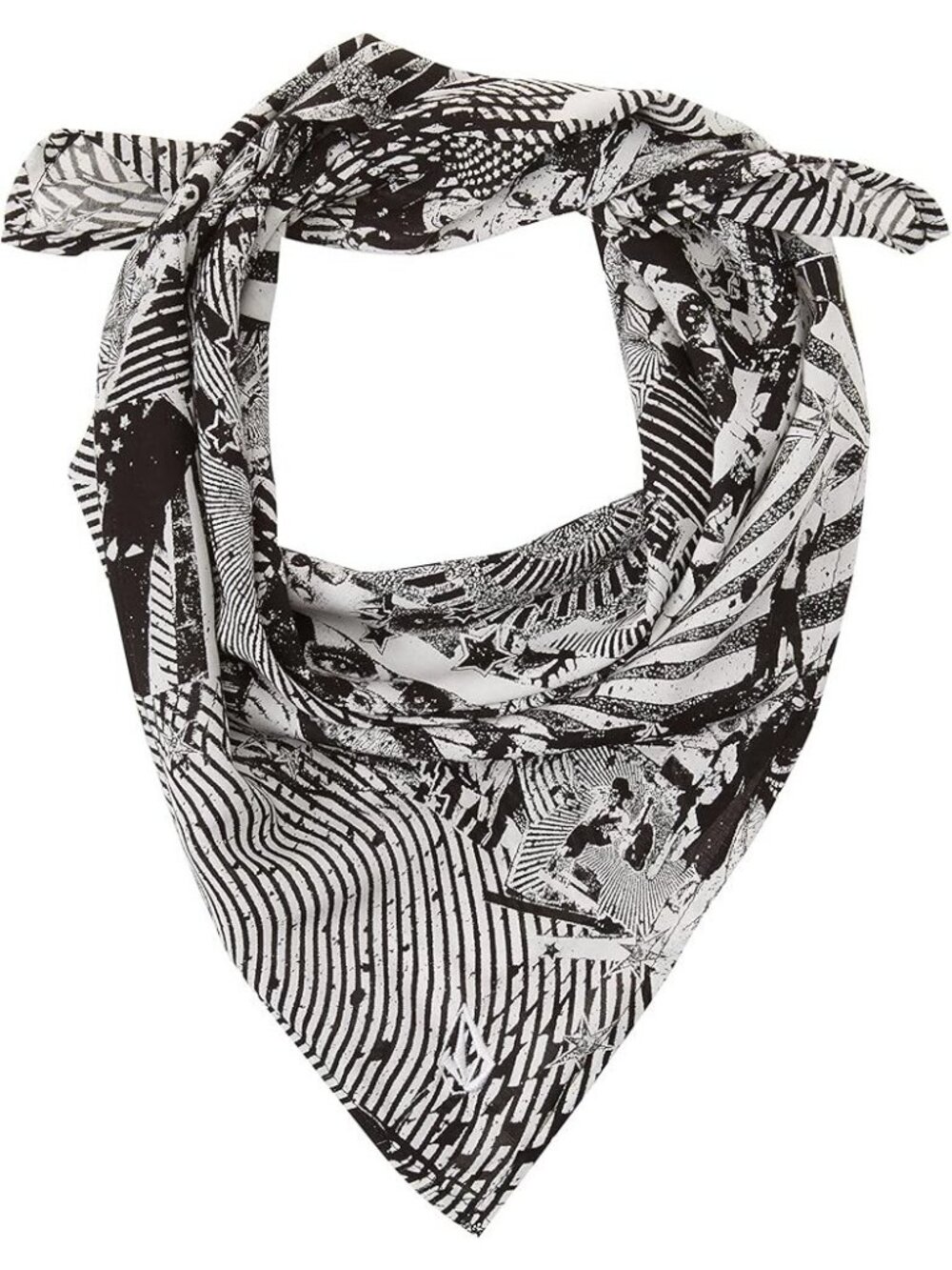 Volcom Men's Usst Collage Print Snowboard Bandana Black White One Size